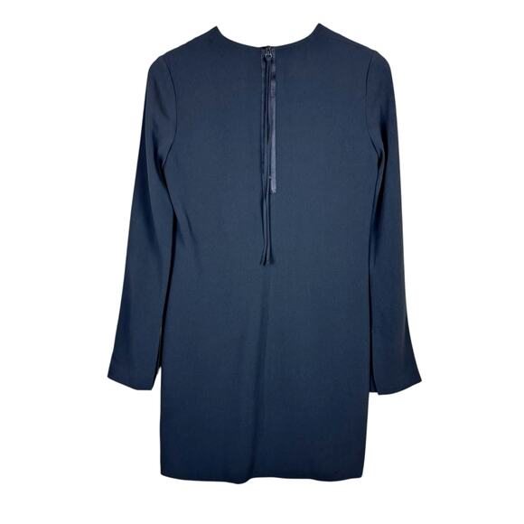 Helmut Lang NWT Charcoal Black V-neck Long Sleeve Silk Blend Mini Shift Dress - Picture 3 of 6